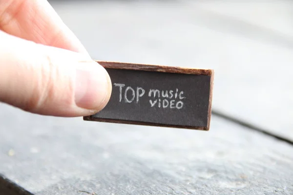 Top vídeo musical, inscrição na placa, estilo vintage — Fotografia de Stock