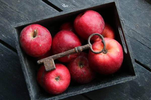 Healthy Eating Key Everything Concept Apples Key Soft Focus — Stock Photo, Image