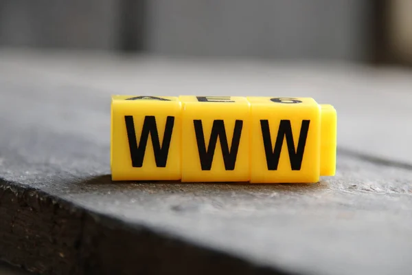 Www Concept Inscription Yellow Cubes — Stock Photo, Image