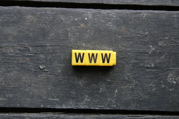 Www Concept Inscription Yellow Cubes — Stock Photo, Image