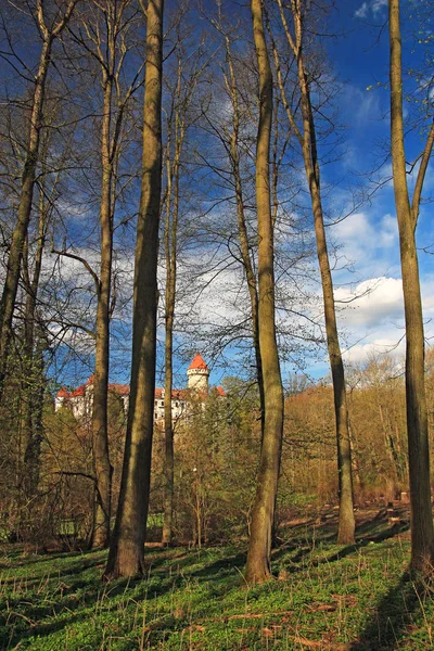 Zamek Benica Wiosną Republika Czeska — Zdjęcie stockowe