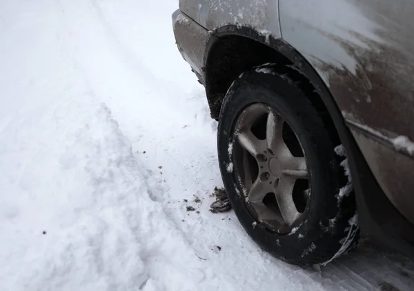 Suv Hjul Vit Snö — Stockfoto