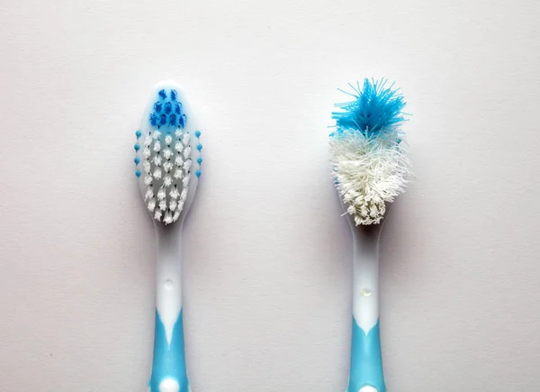 Used New Toothbrush White Background — Stock Photo, Image