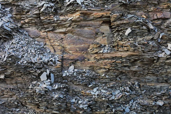 Kayanın Parçalanmış Parçası Küçük Taşlar Arka Plan Doku — Stok fotoğraf