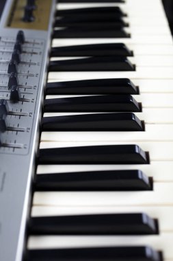 müzik midi klavyesi, seçici odak, arkaplan
