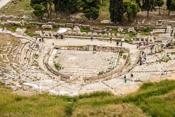 Dionysoksen Teatteri Eleuthereus Merkittävä Teatteri Ateenassa Rakennettu Jalka Ateenan Akropolis — kuvapankkivalokuva