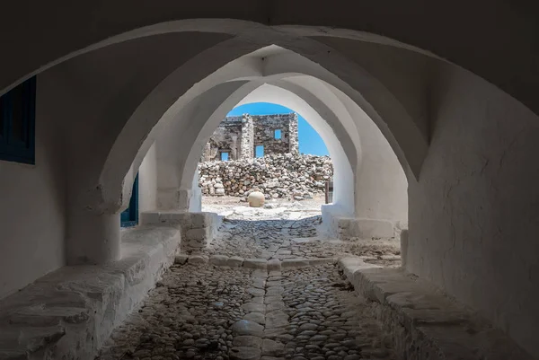 Astypalaia'nın kale kapısı görünümünü. Astypalea bir Ege Adası Yunanistan olduğunu.