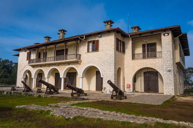 The Byzantine Museum of Ioannina in Greece is housed in one of the buildings of citadel (Its Kale) of Ioannina. The central section was built in the 1960s and originally functioned as a Royal Pavilion. clipart