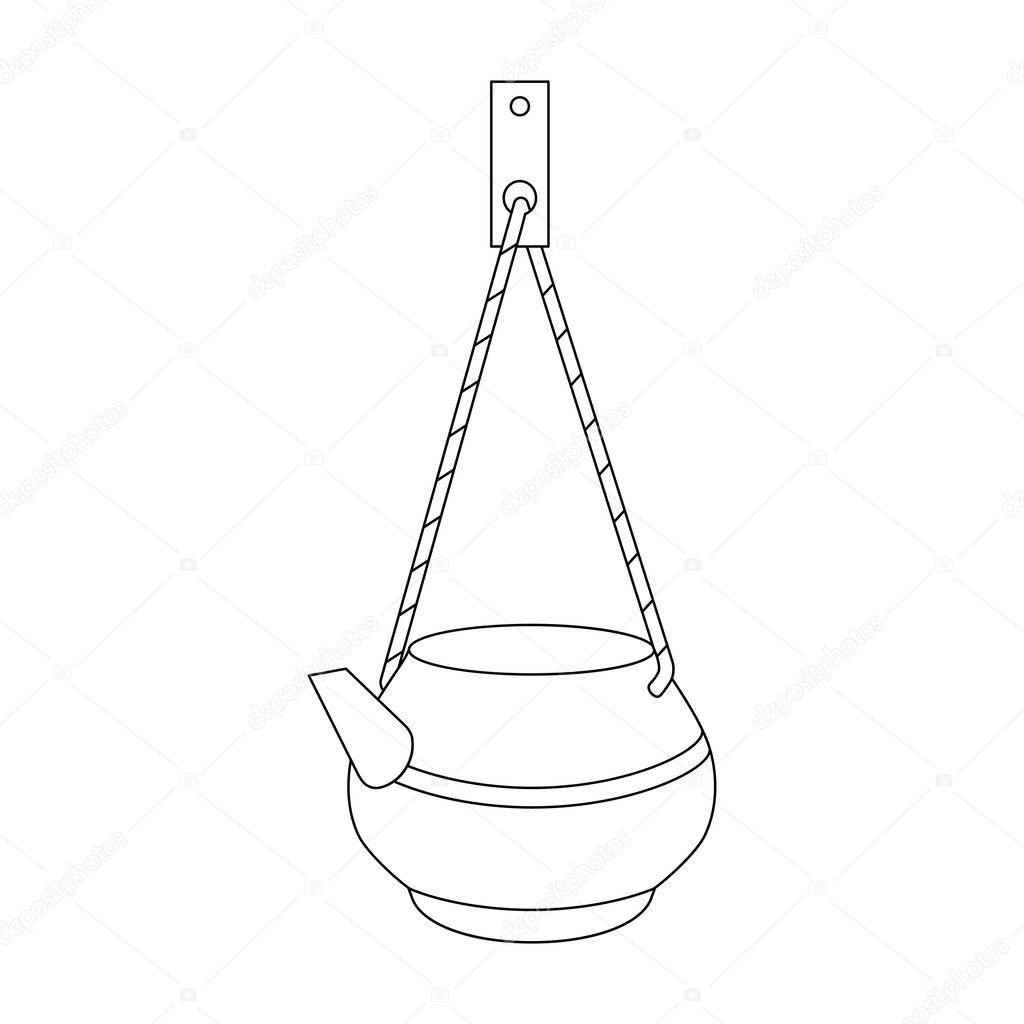 kettle on a rope for washing