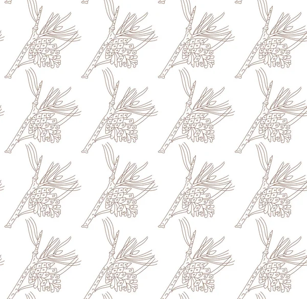 Seamless pattern with pine branches — Stock Vector