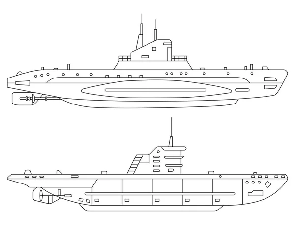 Vektorillustration av ubåtar — Stock vektor