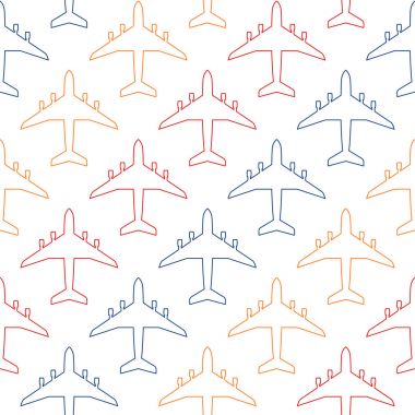 yolcu uçağı kıvrımlarına renk ile Seamless Modeli