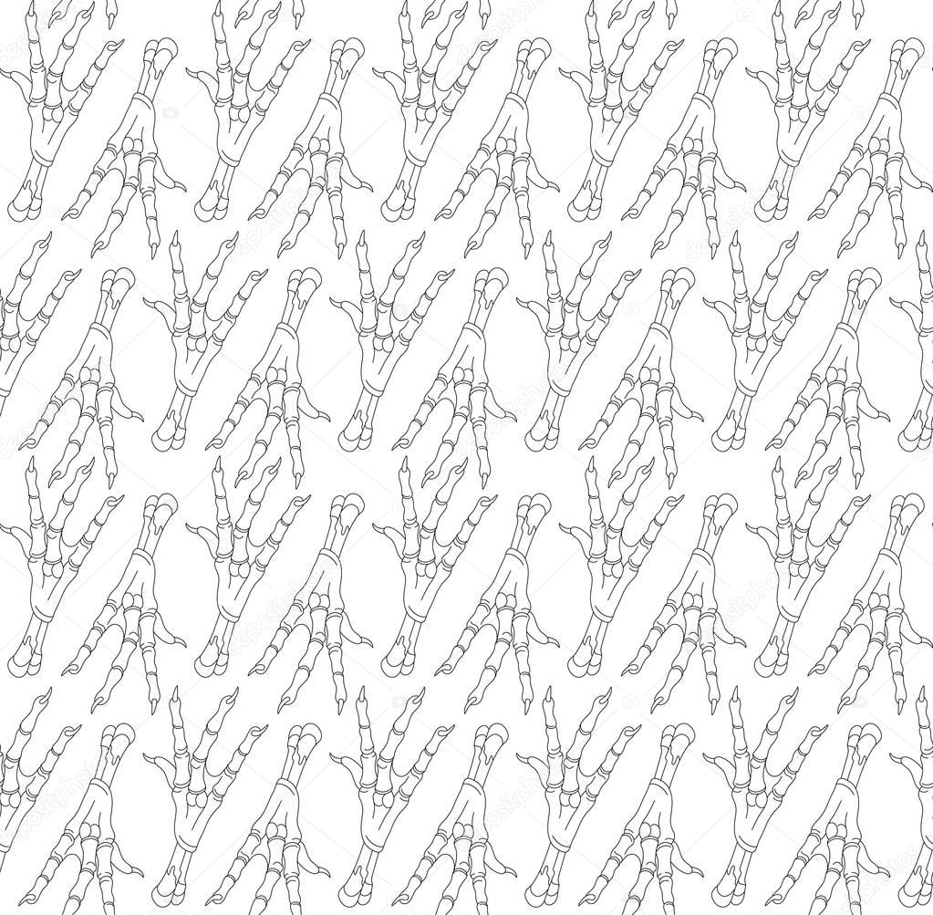 seamless pattern with legs of chickens