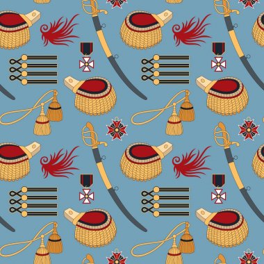 Kılıç, apolet ve madalya ile Seamless Modeli