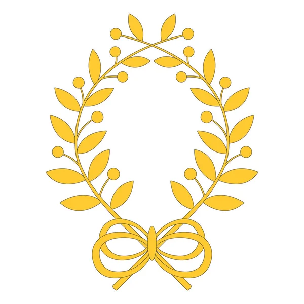 Couronne de laurier avec arc — Image vectorielle