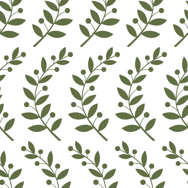 Seamless pattern with laurel branches — Stock Vector