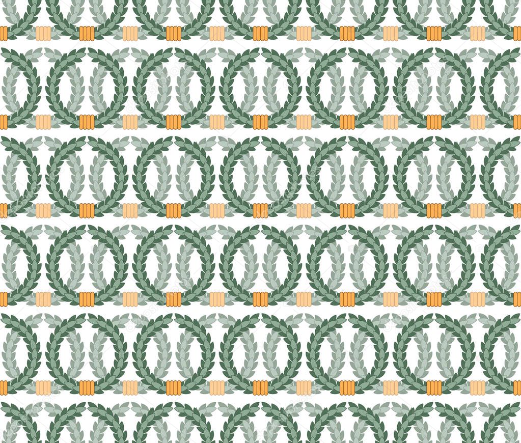 seamless pattern with laurel wreaths