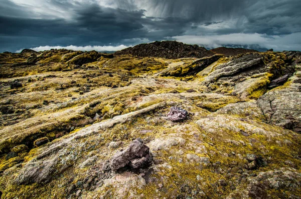 Ősi láva áramlási a Krafla vulkán Izlandon — Stock Fotó