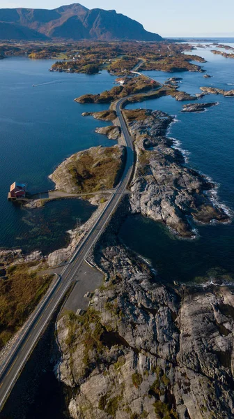 Atlantic Ocean Road Původně Norštině Atlanterhavsvegen Nebo Atlanterhavsveien Silnice Vede — Stock fotografie