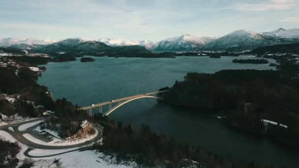 Bridge Sea Skodje More Romsdal Norway 2020 Видеозапись — стоковое видео