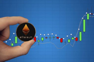 Ethereum. Ethereum el bilgisayar arka plan ile. Dersinde kavram grafiği yukarı