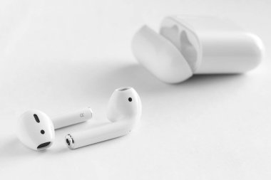 Kablosuz kulaklık, kablosuz kulaklık, kopyalama alanı arka planı