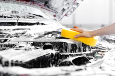 Araba yıkama servisi, yeni araç için kız el silme motoru