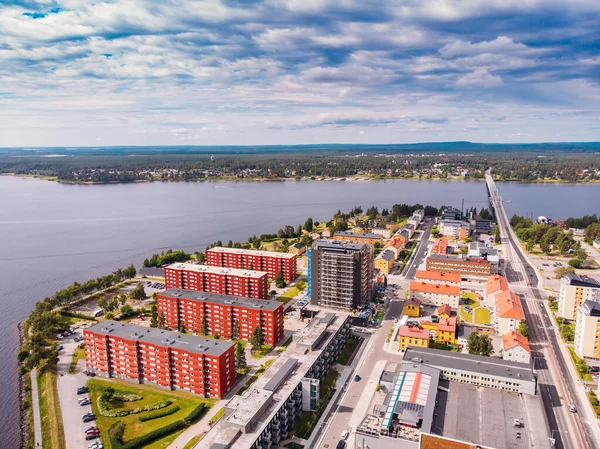 Lulea, Sweden - July 05, 2019: Panorama city, Cathedral sunny day, blue sky — Stock Photo, Image