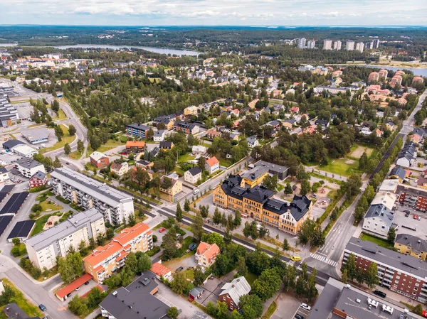 Lulea, Sweden - July 05, 2019: Panorama city, Cathedral sunny day, blue sky — Stock Photo, Image