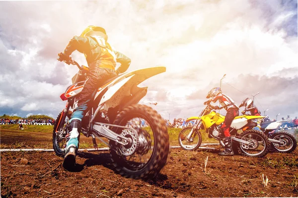 Dirt bike extreme trick - jump on motocross — Stock Photo, Image