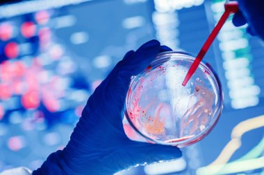 Analiz sayısı 2019-ncov Coronavirus 'tan dünyadaki insanlara bulaştı. Laboratuvarda solunum cihazıyla koruyucu kimyasal kıyafet giyen doktor.