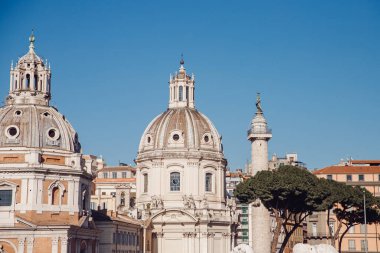 İtalya, Roma 'daki Venedik Meydanı' nı Altar Vittorio Emanuele II 'den izleyin.