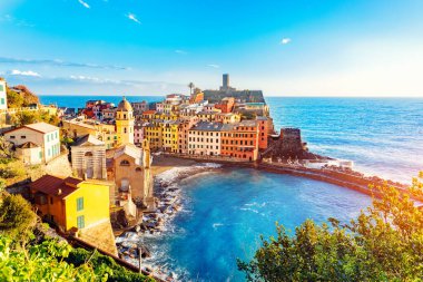 Vernazza, ulusal park Cinque Terre, liguria İtalya Avrupa. Renkli köyler
