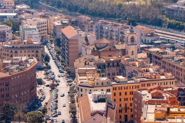 Vatikan 'daki Aziz Peters Meydanı' ndan Roma 'nın panoramik manzarası