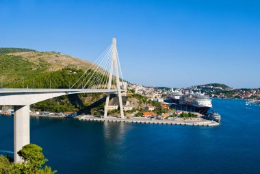 Franjo Tudjman Köprüsü ve Hırvatistan Dubrovnik şehir görünümünü