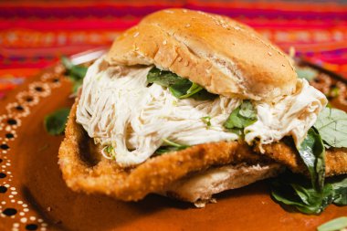 Cemita Poblana Meksika yemekleri Puebla şehrinden geleneksel ekmek