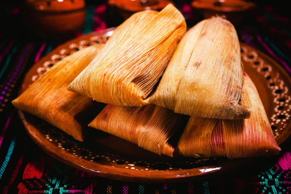 Tamales Comida Tradicional Mexicana Ciudad México —  Fotos de Stock