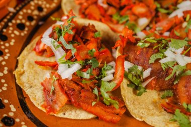 Taco al papaz ve limon Meksika baharatlı gıda Meksika city