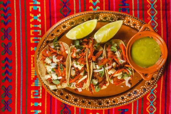 Tacos Pastor Comida Picante Mexicana Ciudad México — Foto de Stock