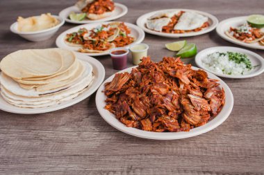 Tacos al Pastor, Meksika yemeği Taqueria Mexico City 'de.