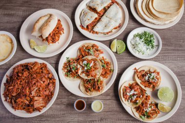 Tacos al Pastor, Meksika yemeği Taqueria Mexico City 'de.