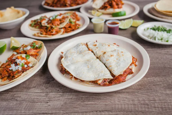 Tacos al Pastor, Mexikói élelmiszer Taqueria Mexico City — Stock Fotó