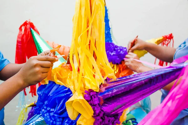 Making a Mexican Pinata handmade for posadas in Christmas in Mexico — ストック写真