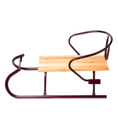 Kar buz pateni için Detskie kızak. Beyaz bir arka plan üzerinde