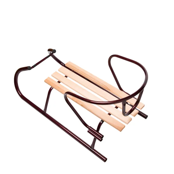 Kar buz pateni için Detskie kızak. Beyaz bir arka plan üzerinde