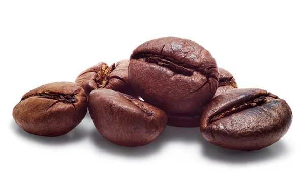 Grupo de granos de café aislados — Foto de Stock