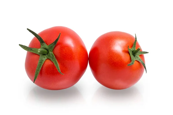 Deux tomates mûres isolées sur — Photo