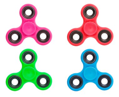 Mavi pembe yeşil kırmızı spinners