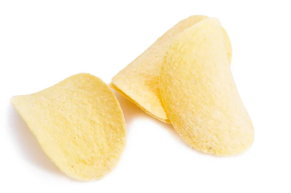 Potatischips isolerad på vitt — Stockfoto