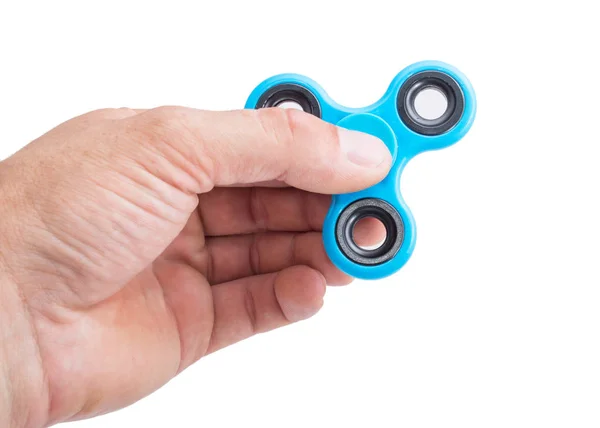 Hands of child twist blue — Stock Photo, Image